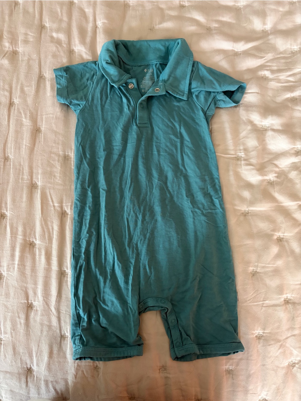 Kyte BABY Teal Polo-Style Short Sleeve One-Piece